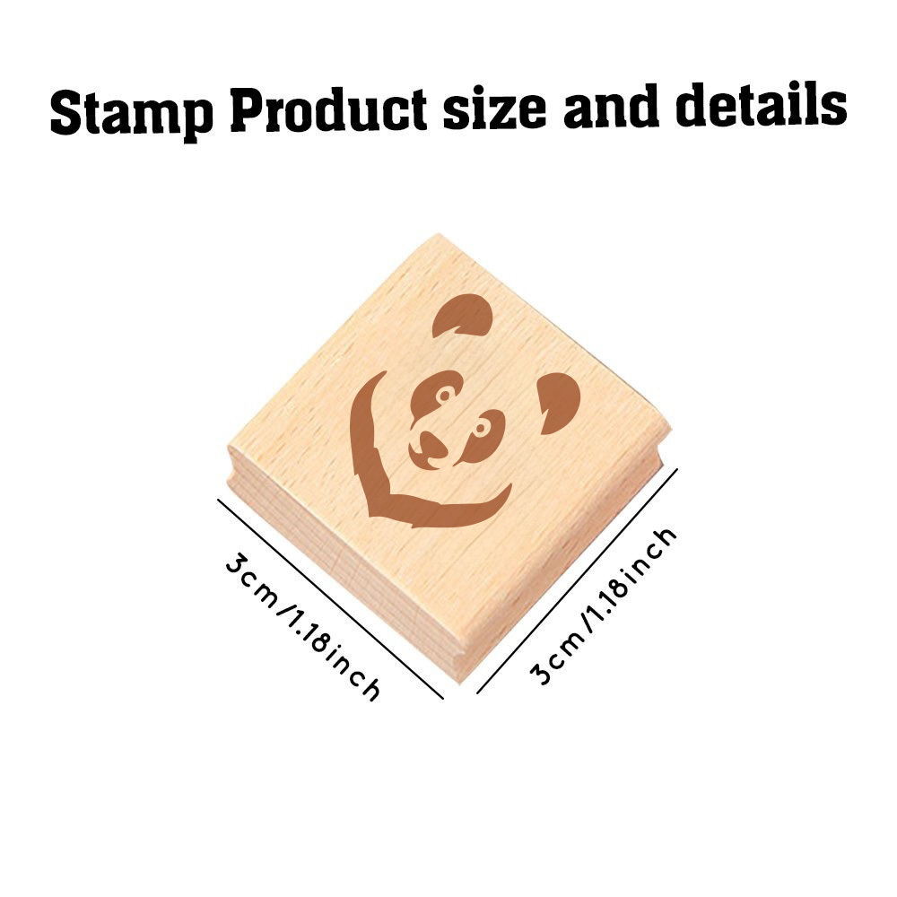 Adorable Cartoon Panda Decorative Wooden Stamp